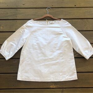 Kate Spade White Silk Quarter Sleeve Blouse